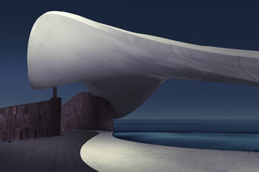 Sleek Coastal Architecture by Biao  Huang — canvas wall art