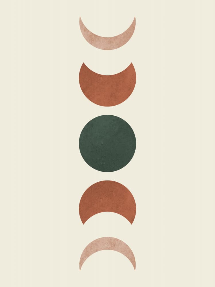 Earthy Moon Phases by Vitor Costa — canvas wall art