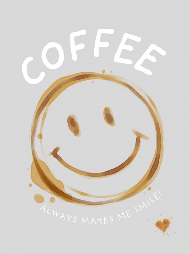 Coffee Makes Me Smile by Ohkimiko — canvas wall art