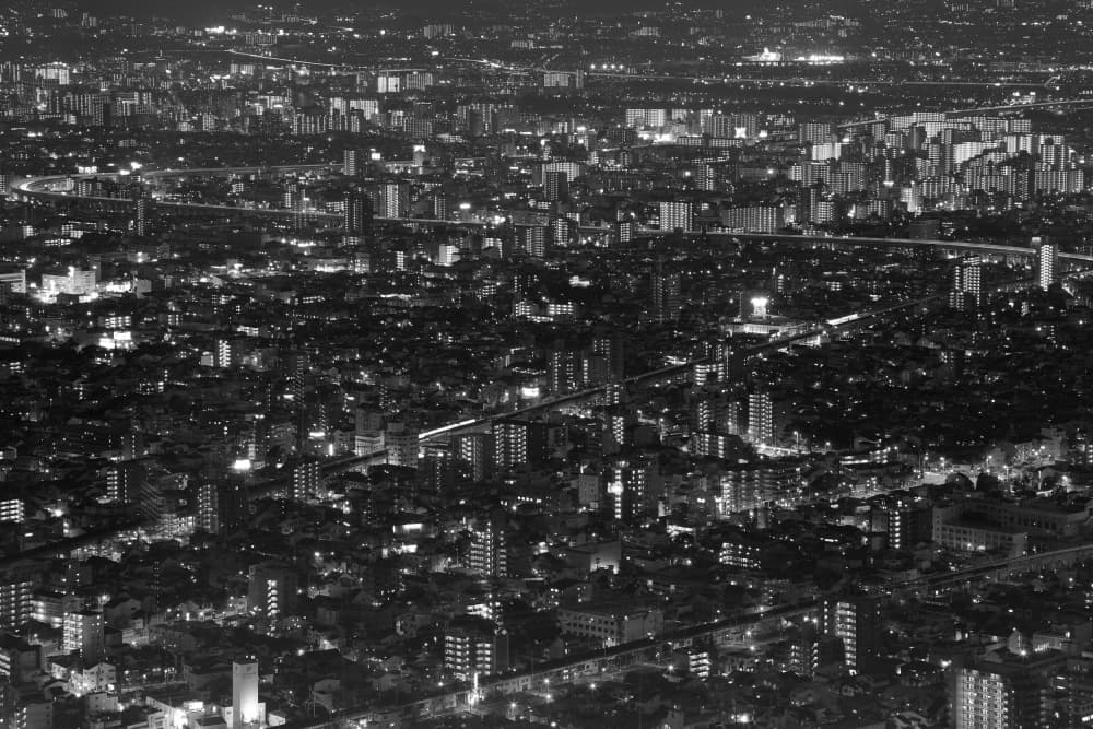Urban Nightscape Glow by Koji Tajima — canvas wall art