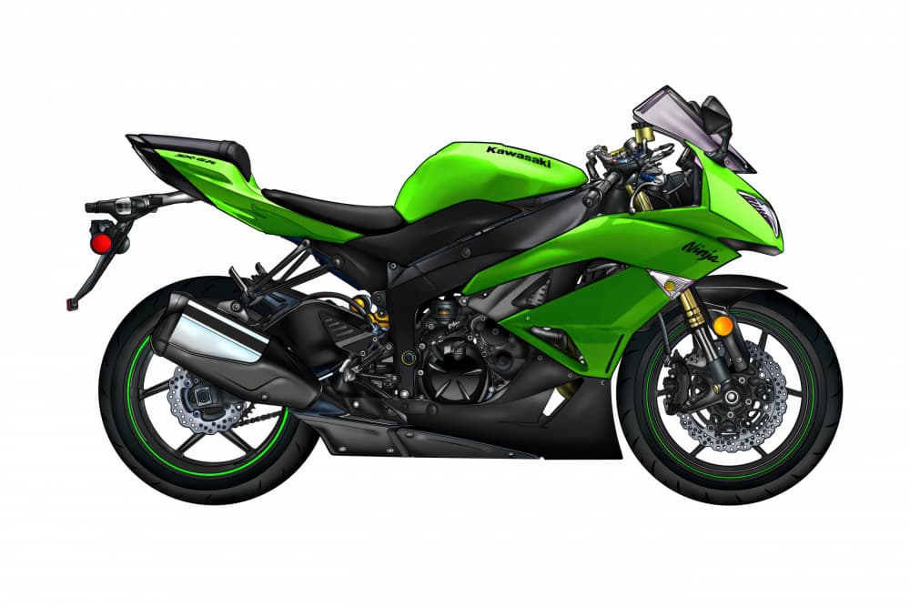 Sleek Green Sportbike by Rafal Kulik — canvas wall art