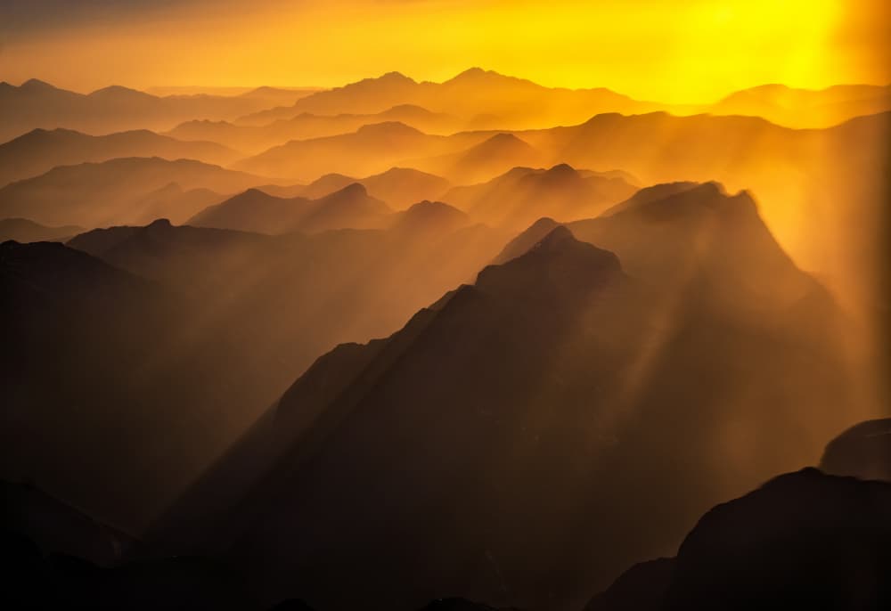 Golden Mountain Serenity by Yuan Su — canvas wall art
