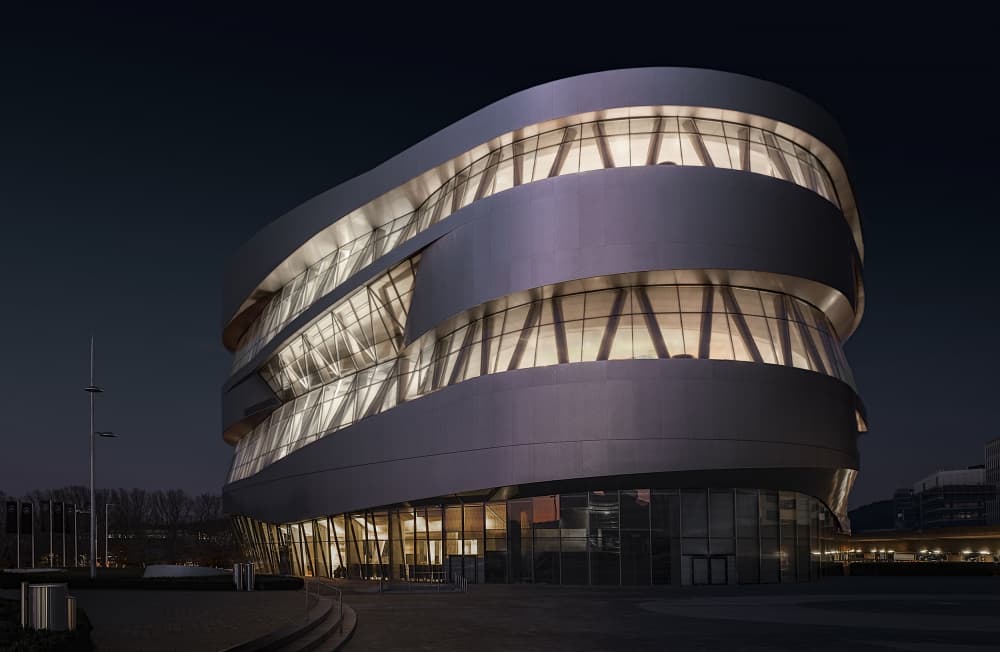 Sleek Night Architecture by Michael Eßig — canvas wall art