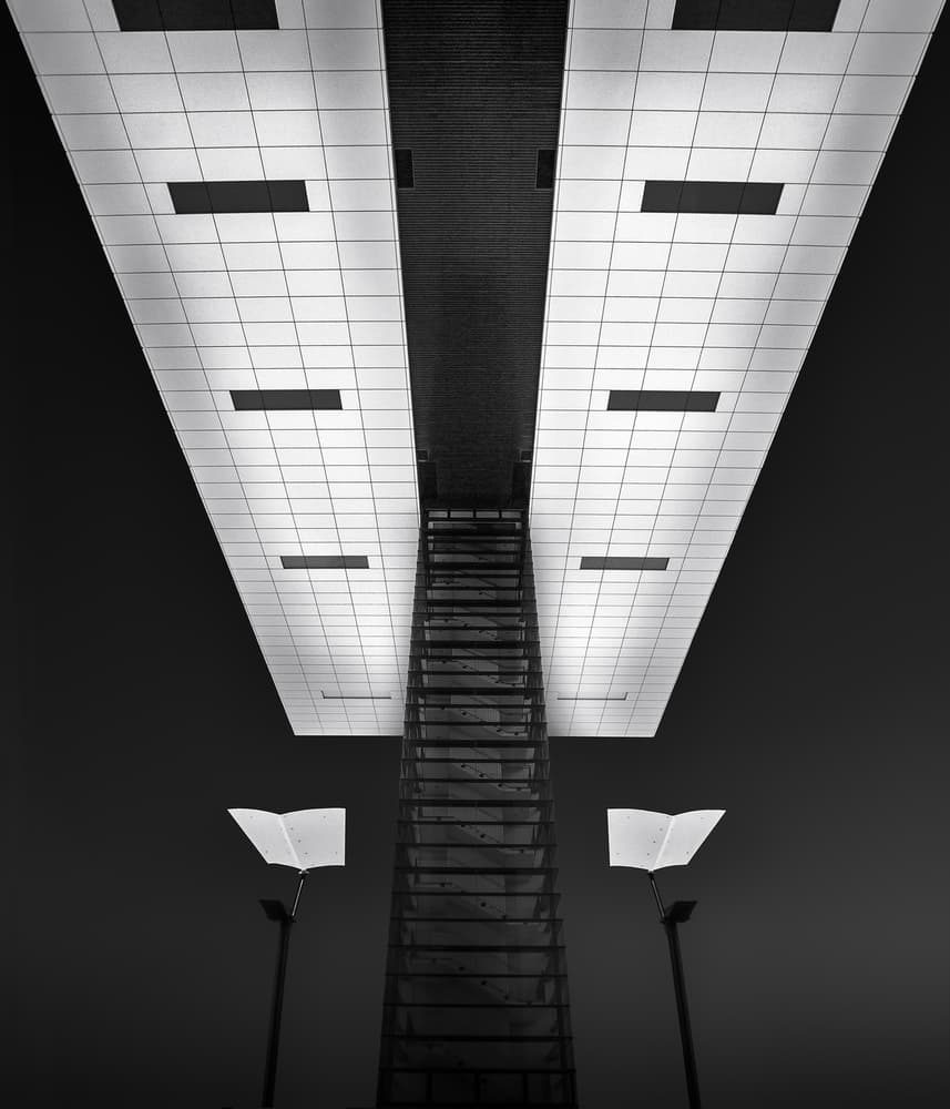 Modern Architectural Symmetry by Ute Scherhag — canvas wall art