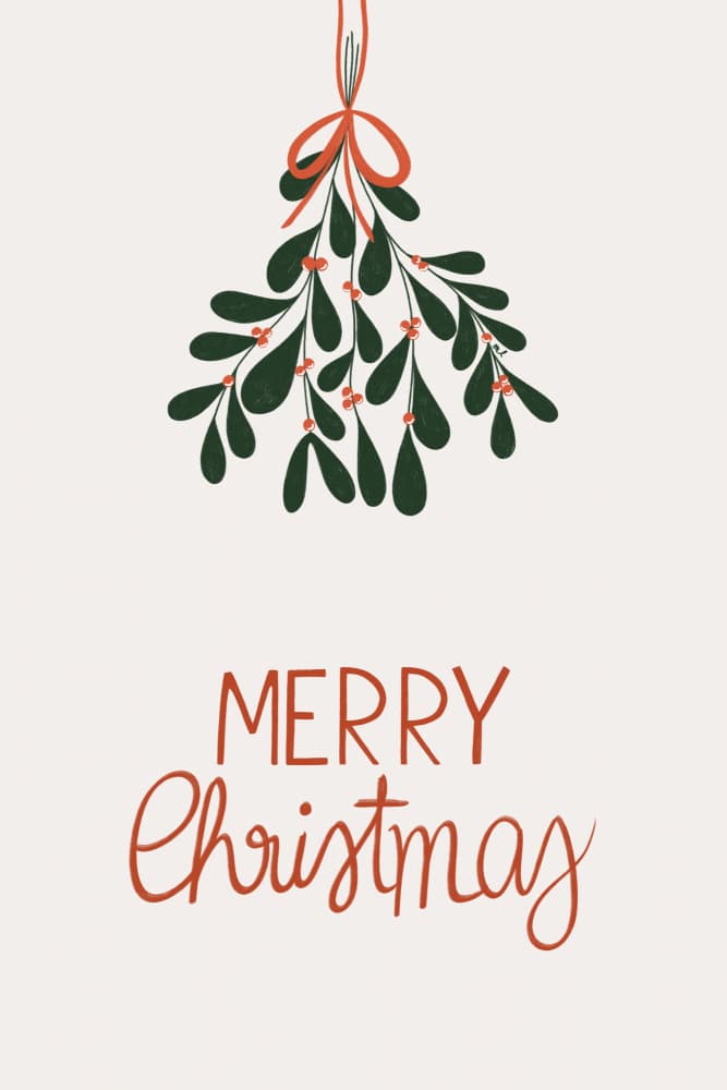 Merry Christmas Mistletoe by Menina Lisboa — canvas wall art
