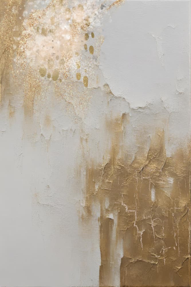 Shimmering Gold Flow by Sally Ann Moss — canvas wall art