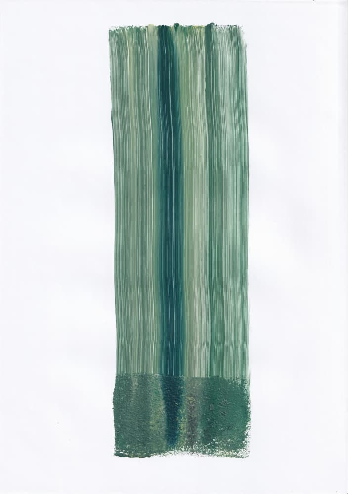 Green Brushstroke Abstraction by Maira Ribena — canvas wall art