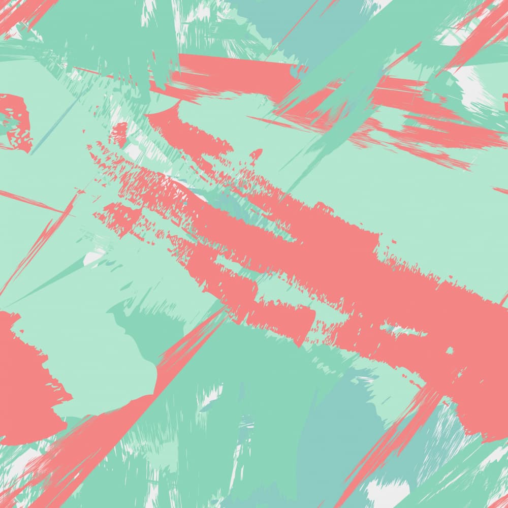 Mint Coral Brushstrokes by Marika Barsrsind — canvas wall art