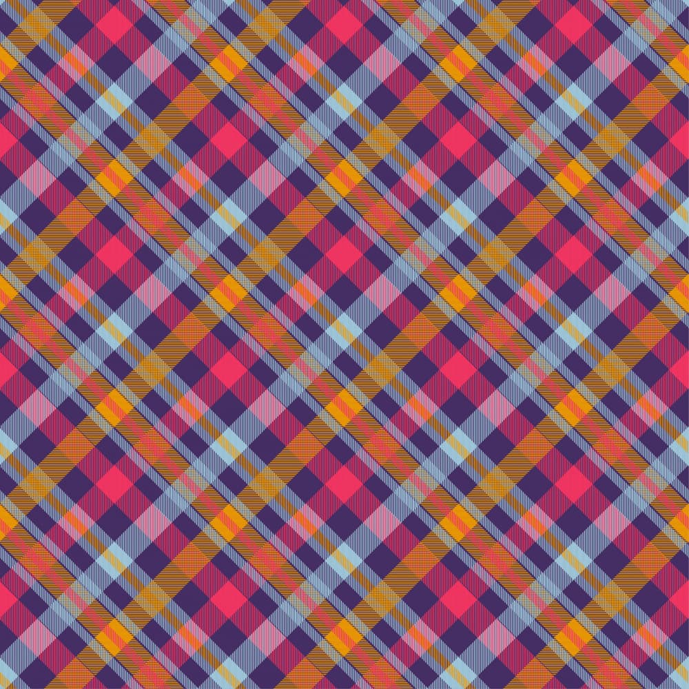 Vibrant Diagonal Plaid by Marika Barsrsind — canvas wall art
