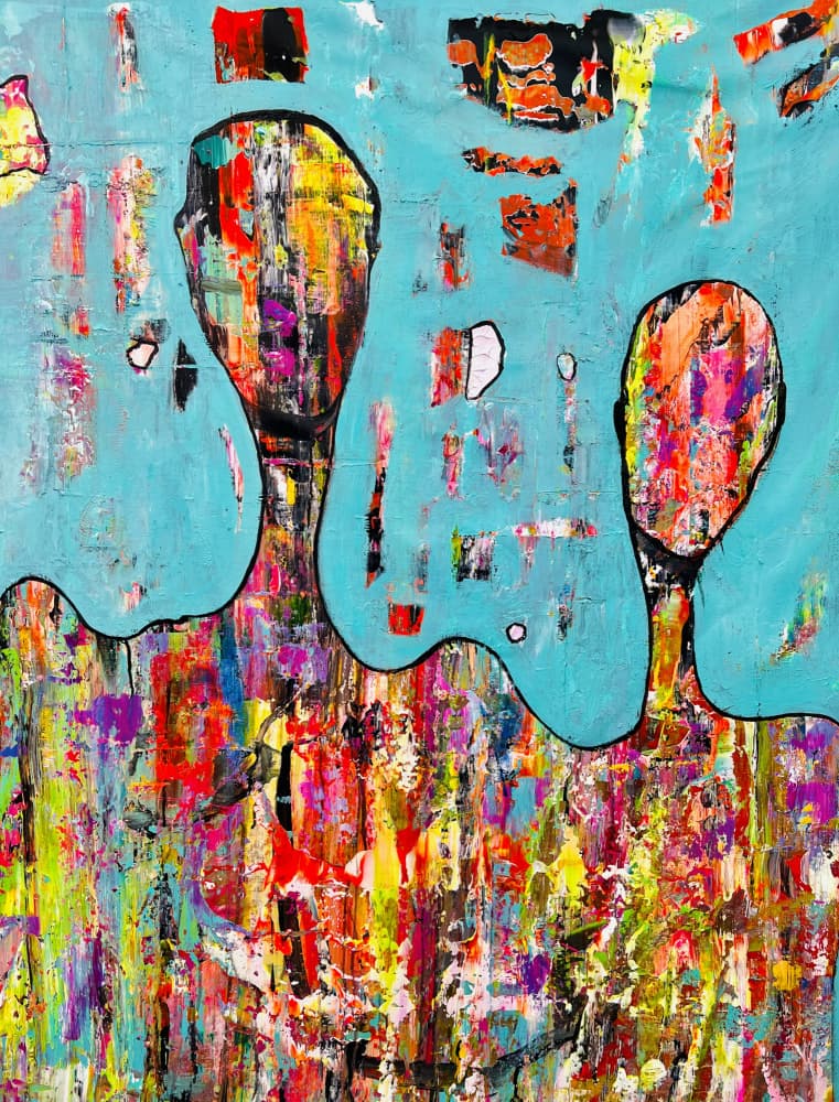 Colorful Abstract People by Fredrik Olsen — canvas wall art