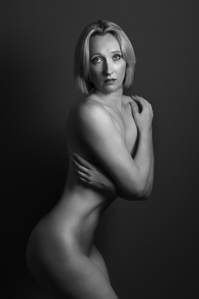 Pensive Nude Portrait by Hardik Pandya — canvas wall art