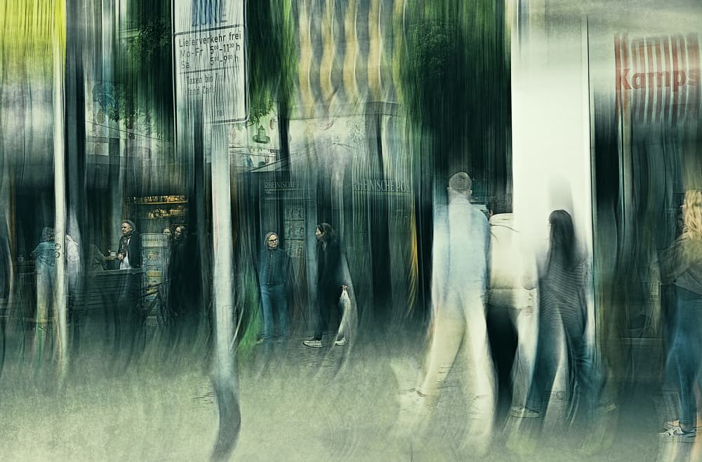 Blurred City Life by Jan van der Linden — canvas wall art