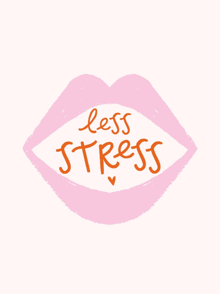 Less Stress Lips by Aislinn Simmonds — canvas wall art