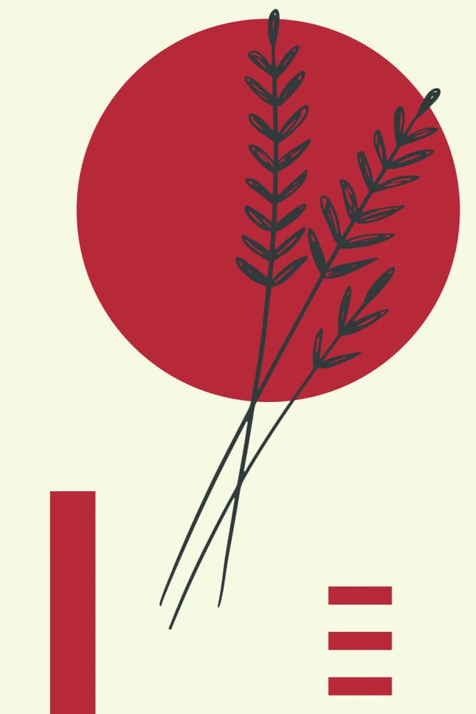 Japanese Botanical Sunrise by jay stanley — canvas wall art