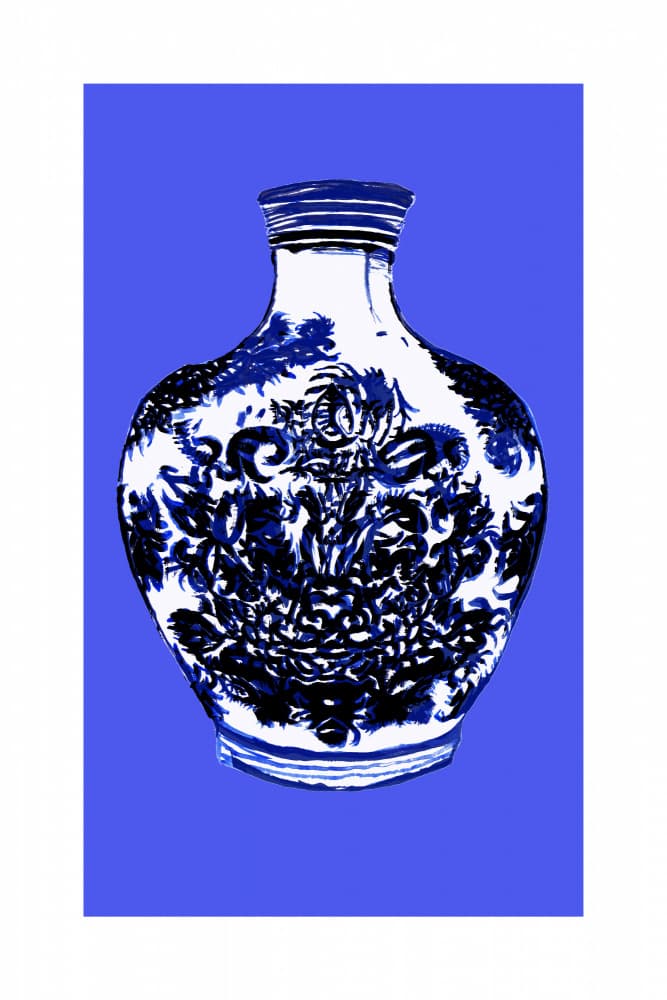 Blue and White Vase by cartissi — canvas wall art