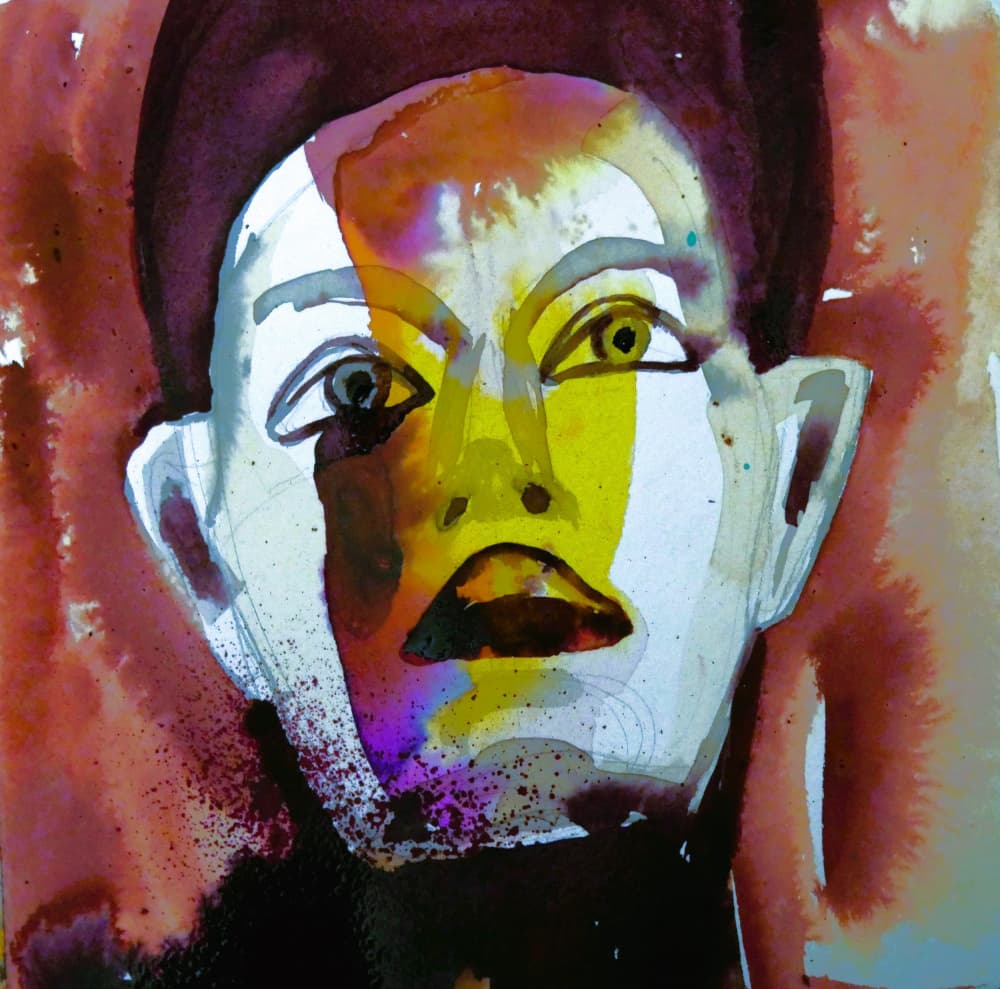 Intense Abstract Face by Doris Schmitz — canvas wall art