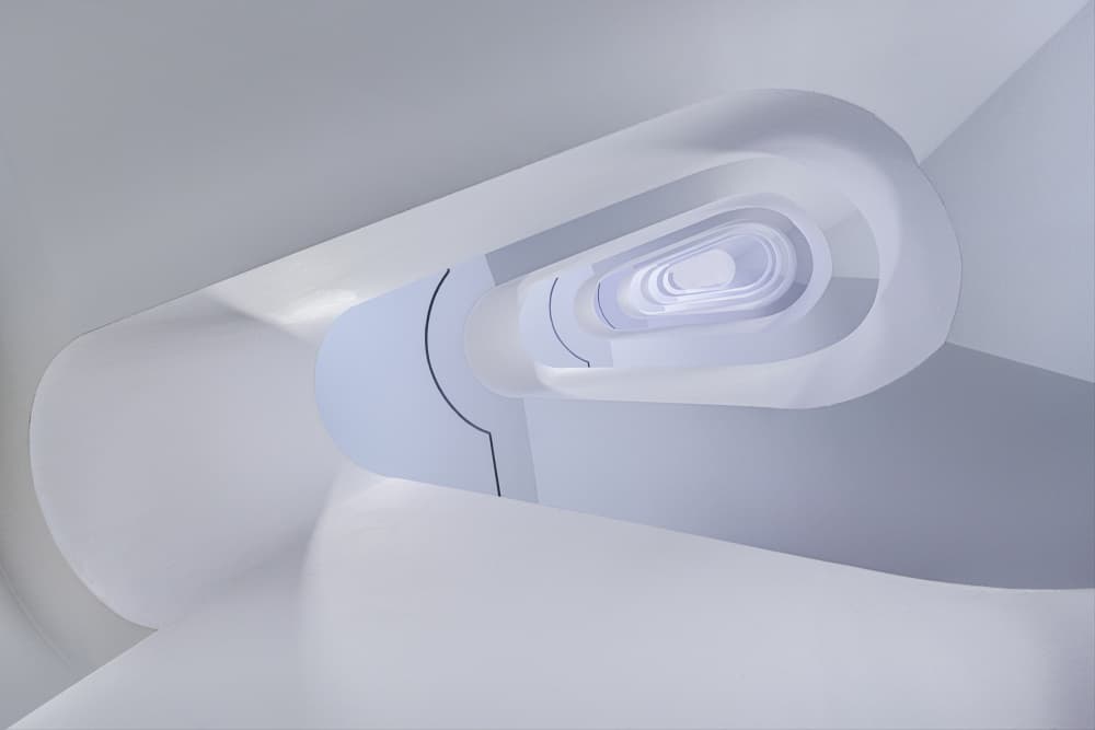 Minimalist White Spiral by fotomarion — canvas wall art