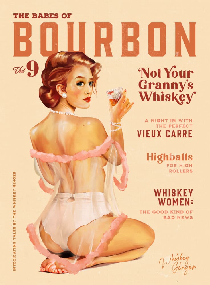 Babes of Bourbon Vol 9 Vintage Whiskey Pinup by The Whiskey Ginger — canvas wall art