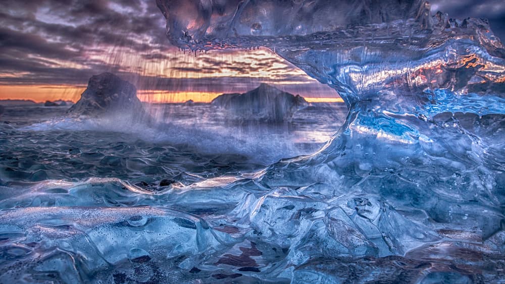 Arctic Ice Sunset by Peter Svoboda MQEP — canvas wall art