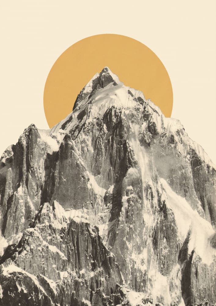 Golden Mountain Peak by Florent Bodart — canvas wall art
