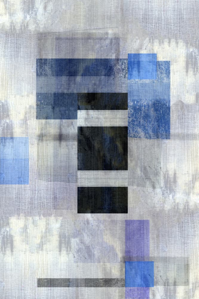 Blue Geometric Layers by cartissi — canvas wall art