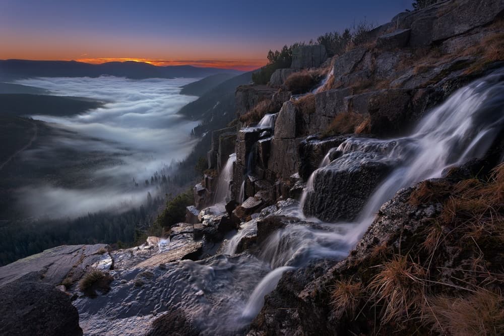 Sunrise Over Misty Valley by Lucjan Stoszko — canvas wall art