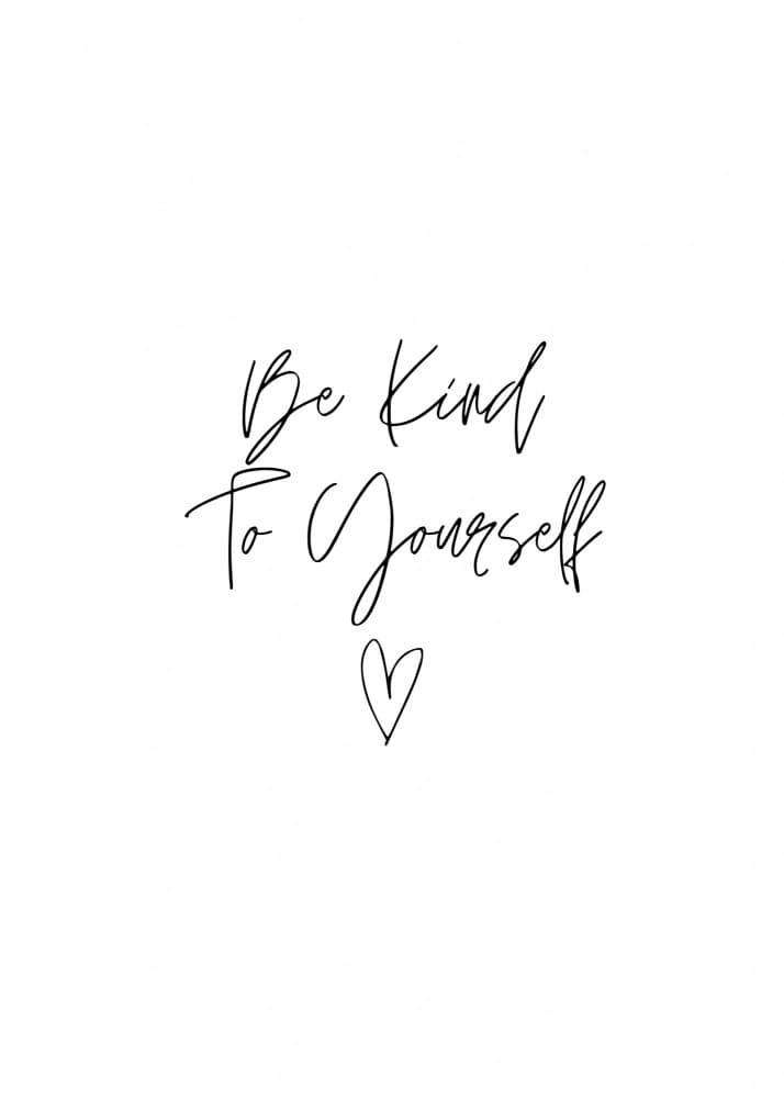 Be Kind To Yourself Script by Kristina N. - SoulArt Shop — canvas wall art
