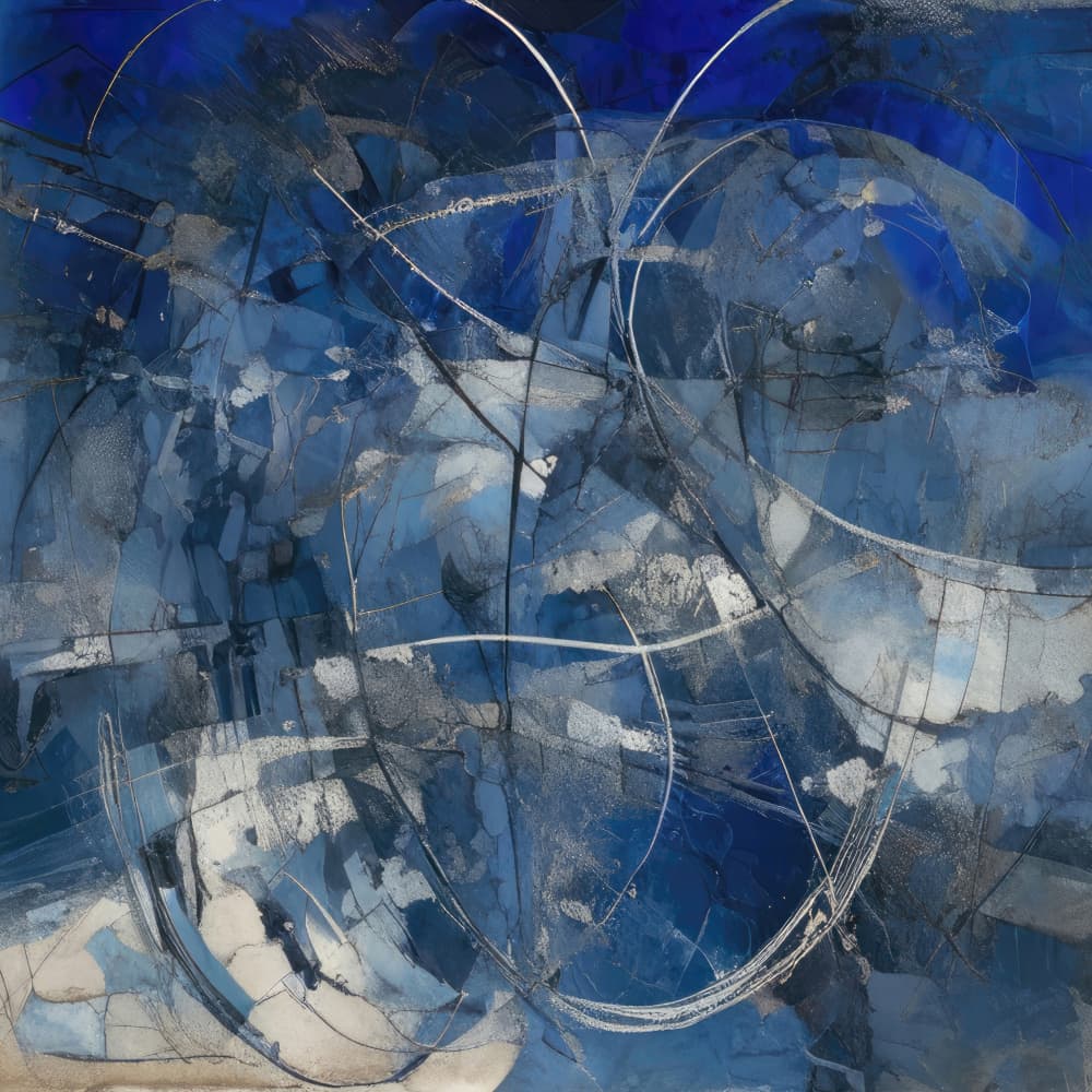 Dynamic Blue Abstract by Alpenglow Workshop — canvas wall art