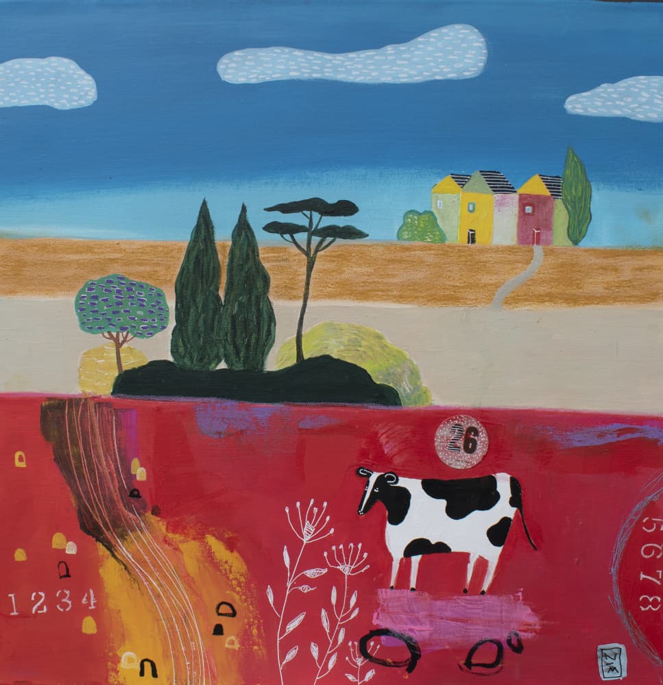 Cow In Field by Nathaniel Mather — canvas wall art