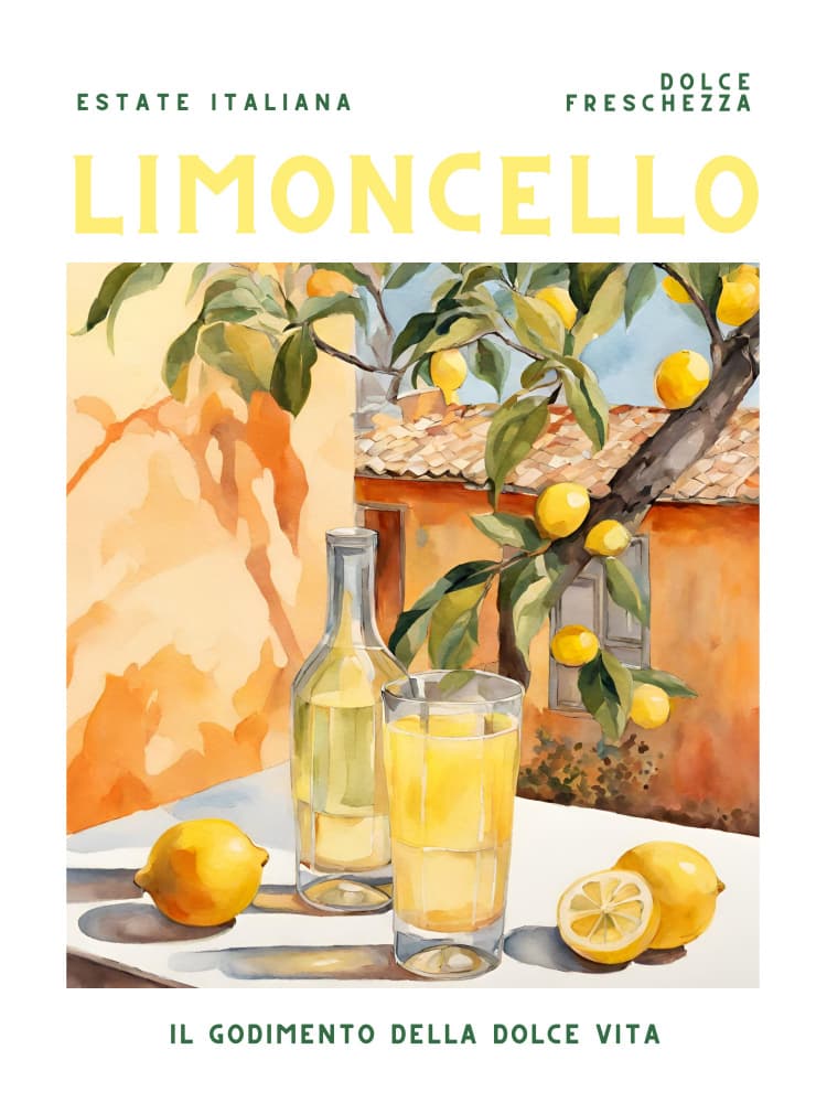 Summer Italian Limoncello by Ohkimiko — canvas wall art