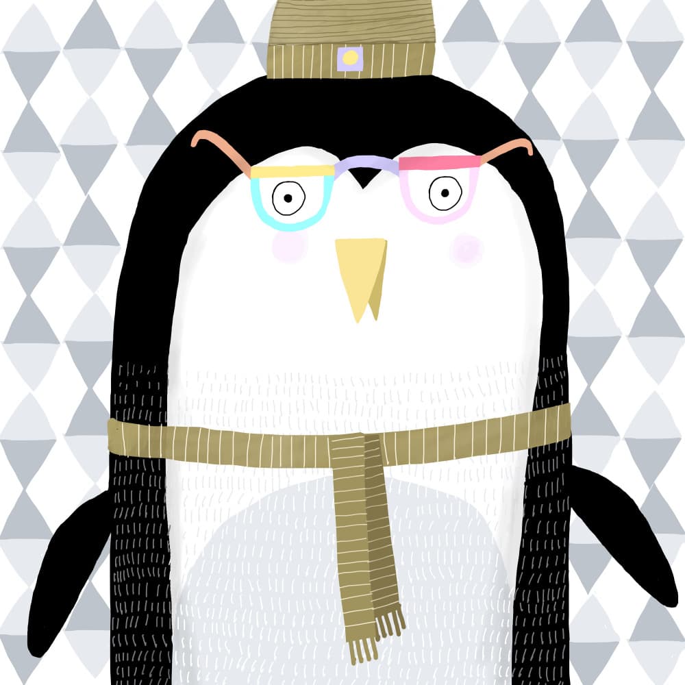 Penguin With Colorful Glasses by Carla Daly — canvas wall art