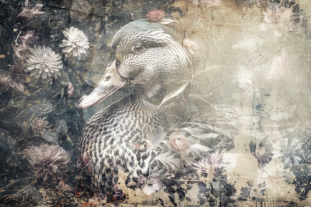 Moody Mallard Bloom by Rafal Kulik — canvas wall art