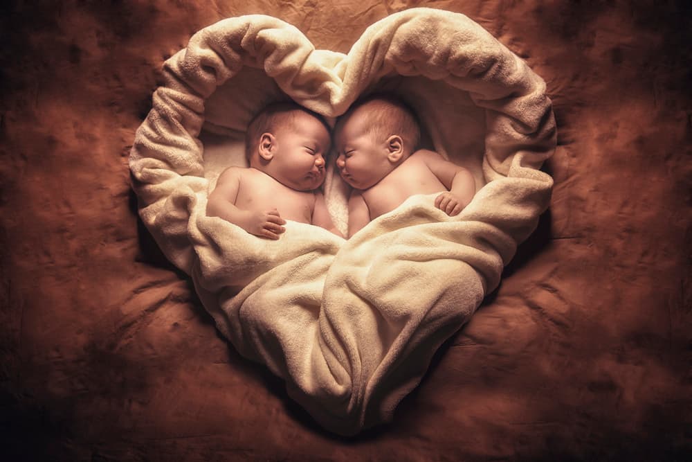 Cozy Twin Babies Sleeping by Jose Garcia — canvas wall art