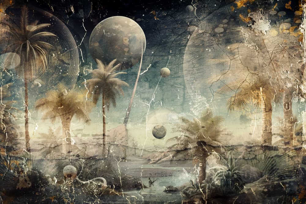 Cosmic Desert Oasis by Rafal Kulik — canvas wall art