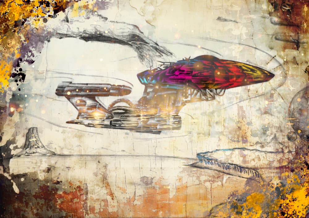 Colorful Space Journey by Rafal Kulik — canvas wall art