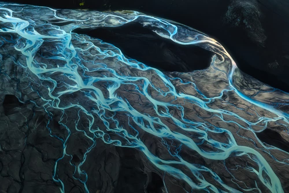 Turquoise River Landscape by James Bian — canvas wall art