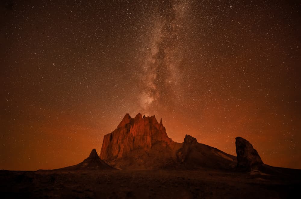 Milky Way Over Desert Mountains by Joanna W — canvas wall art