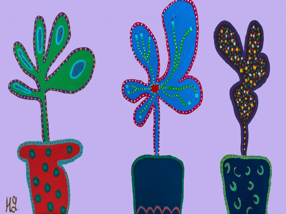 Whimsical Potted Plants by Helen Joynson — canvas wall art