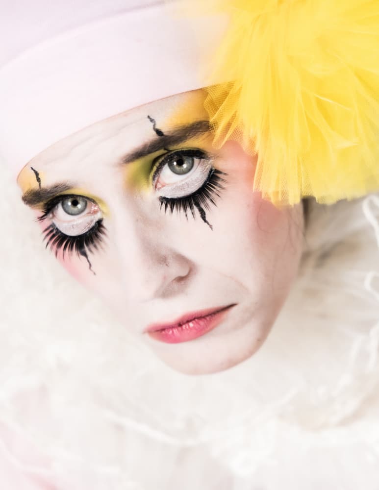 Dramatic Clown Makeup by Gila Koller — canvas wall art