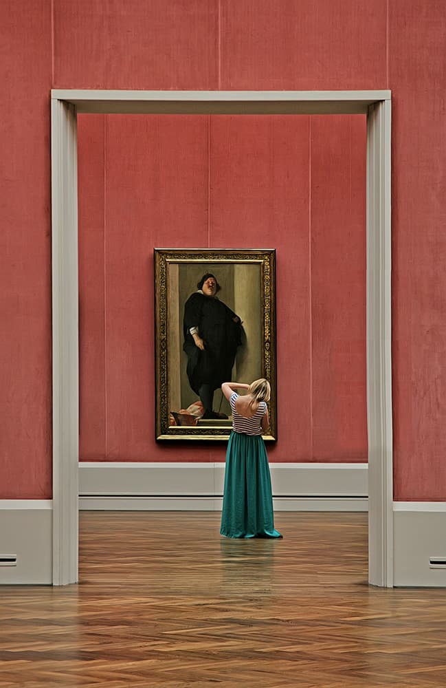 Woman Viewing Museum Art by Ralitsa Byalkova — canvas wall art