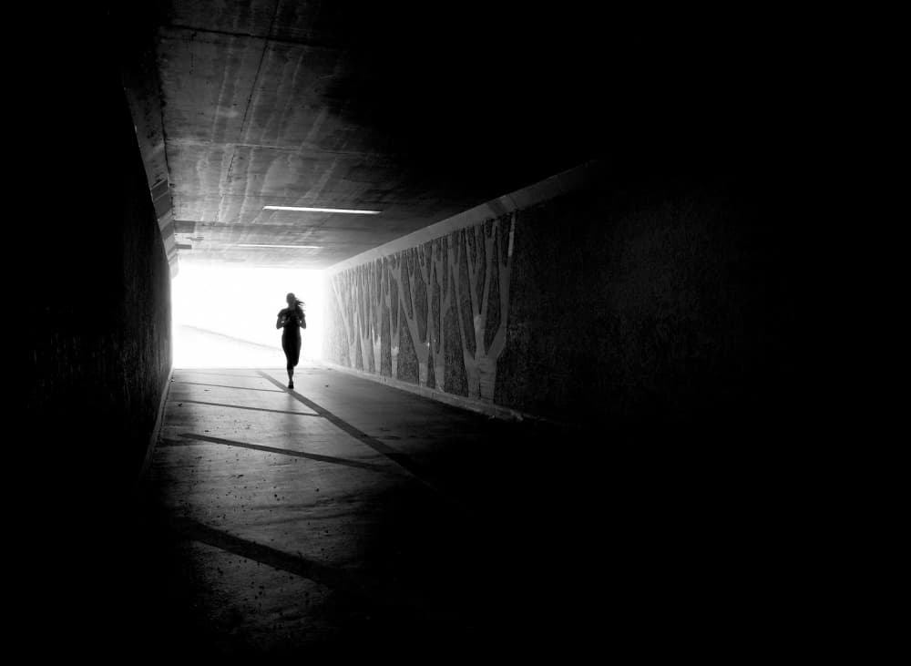 Runner in Light Tunnel by Magdalena Roeseler — canvas wall art