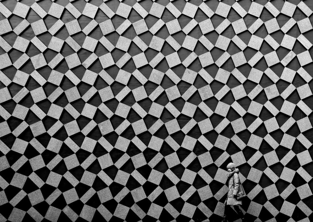 Geometric Wall Walker by Koji Tajima — canvas wall art