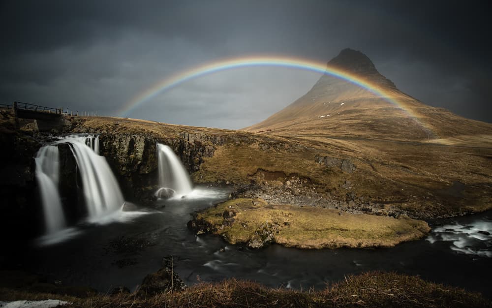 Kirkjufell Mountain Rainbow by ILKER OZMEN — canvas wall art