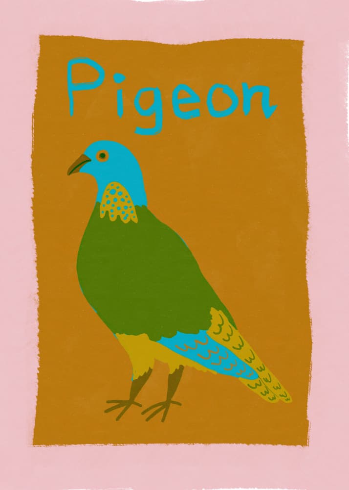 Vibrant Green Pigeon by Sharyn Bursic — canvas wall art