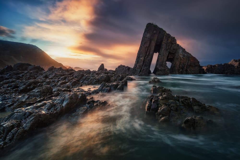 Golden Hour Sea Arch by Juan Garcia Garcia Lucas (Pixelecta) — canvas wall art