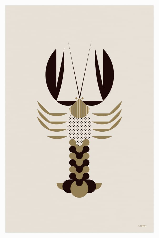 Geometric Lobster Design by Studio Soleil — canvas wall art