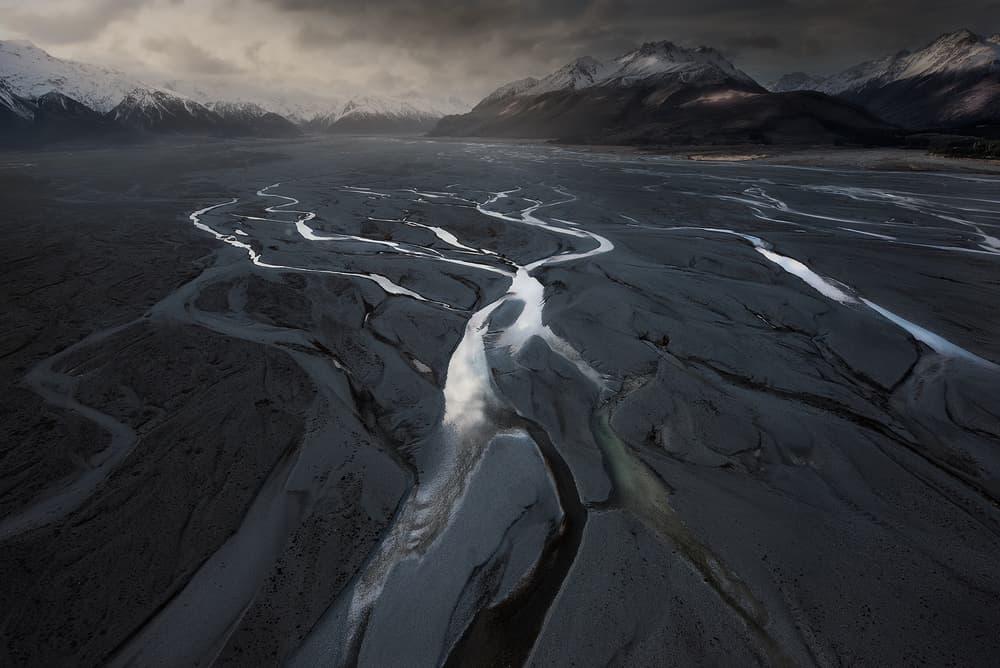 Dramatic Braided River Valley by Yan Zhang — canvas wall art