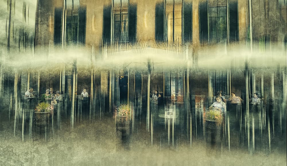 Blurred Outdoor Cafe by Jan van der Linden — canvas wall art