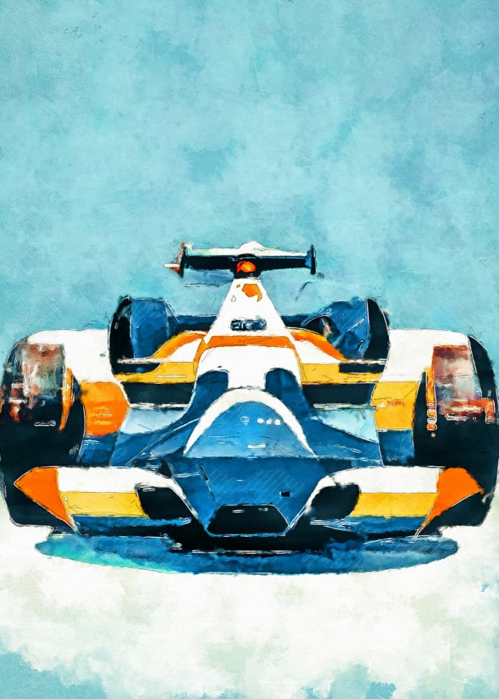 Dynamic Formula Race Car by Justyna Jaszke — canvas wall art