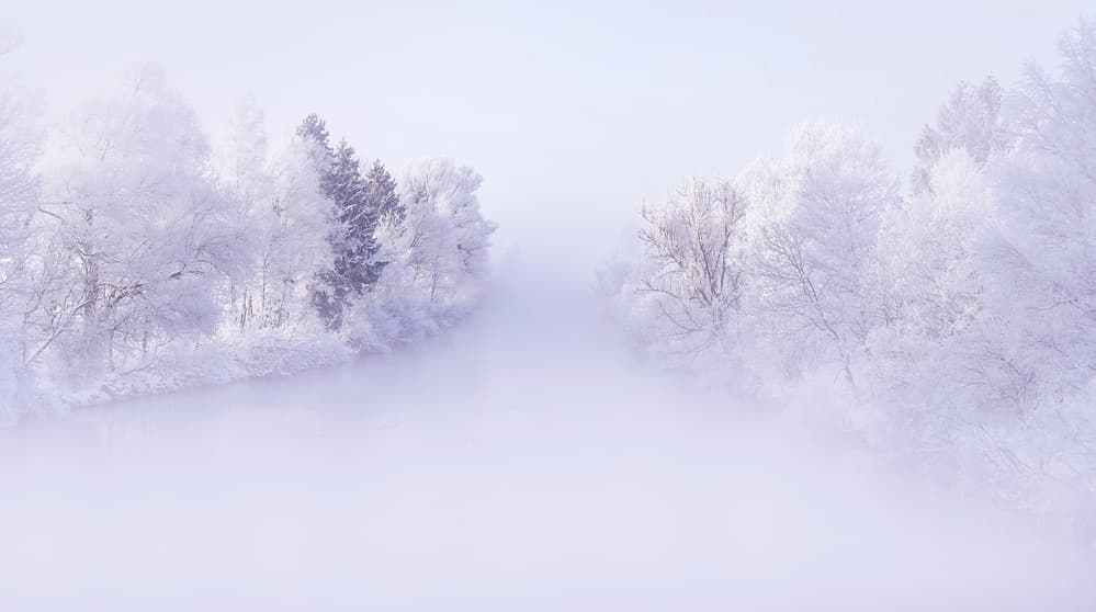 Misty Winter River by Norbert Maier — canvas wall art